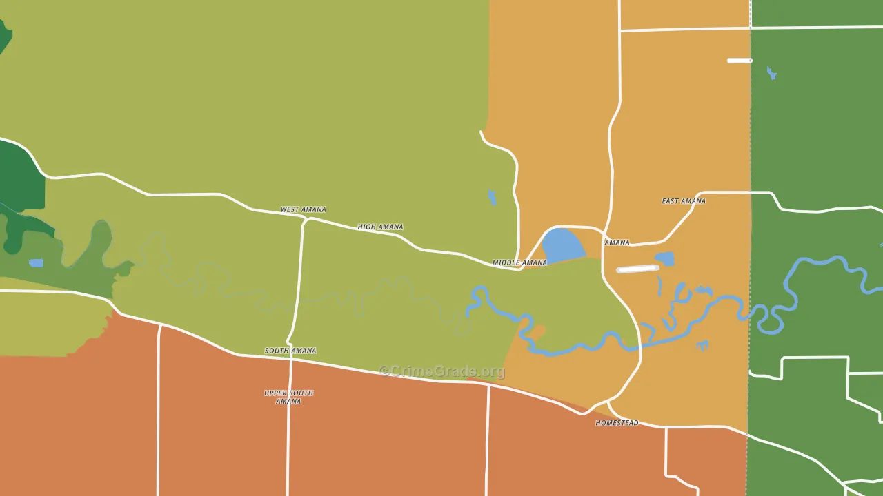 Amana, IA Map of Drug-Related Crime Rates