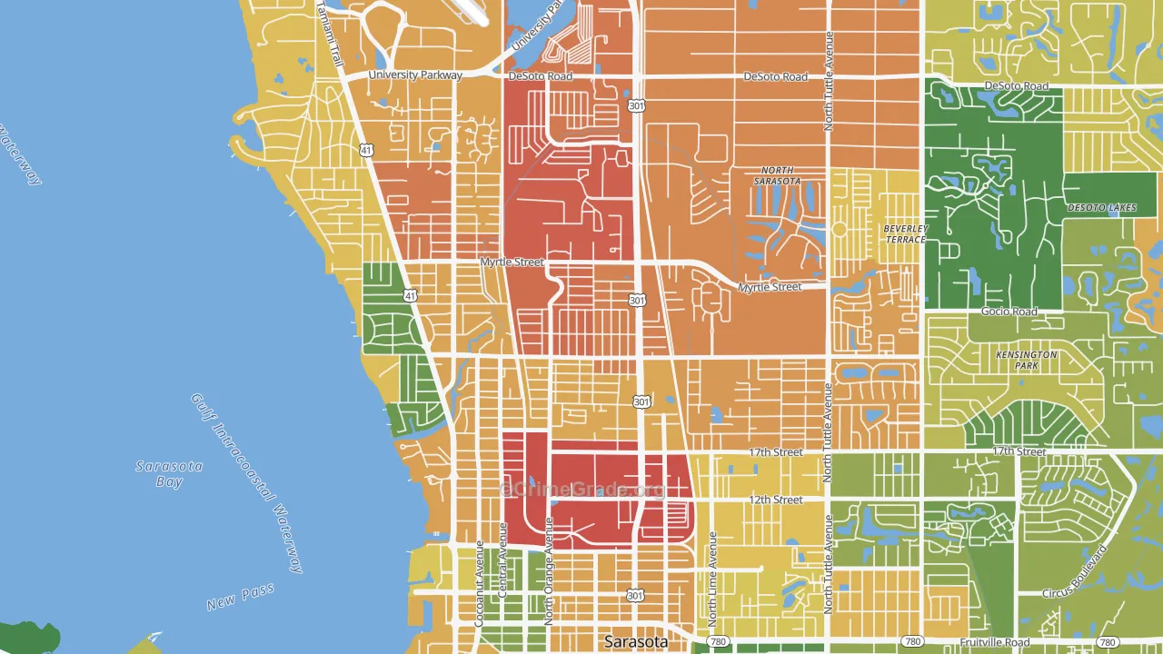 Amaryllis Park, Sarasota, FL Map of Drug-Related Crime Rates