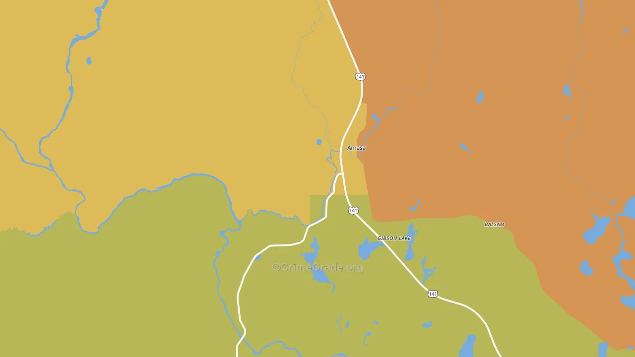 Amasa, MI Map of Drug-Related Crime Rates