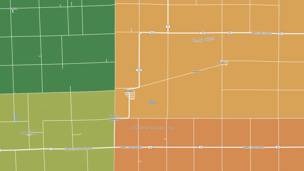 Ambia, IN Map of Drug-Related Crime Rates