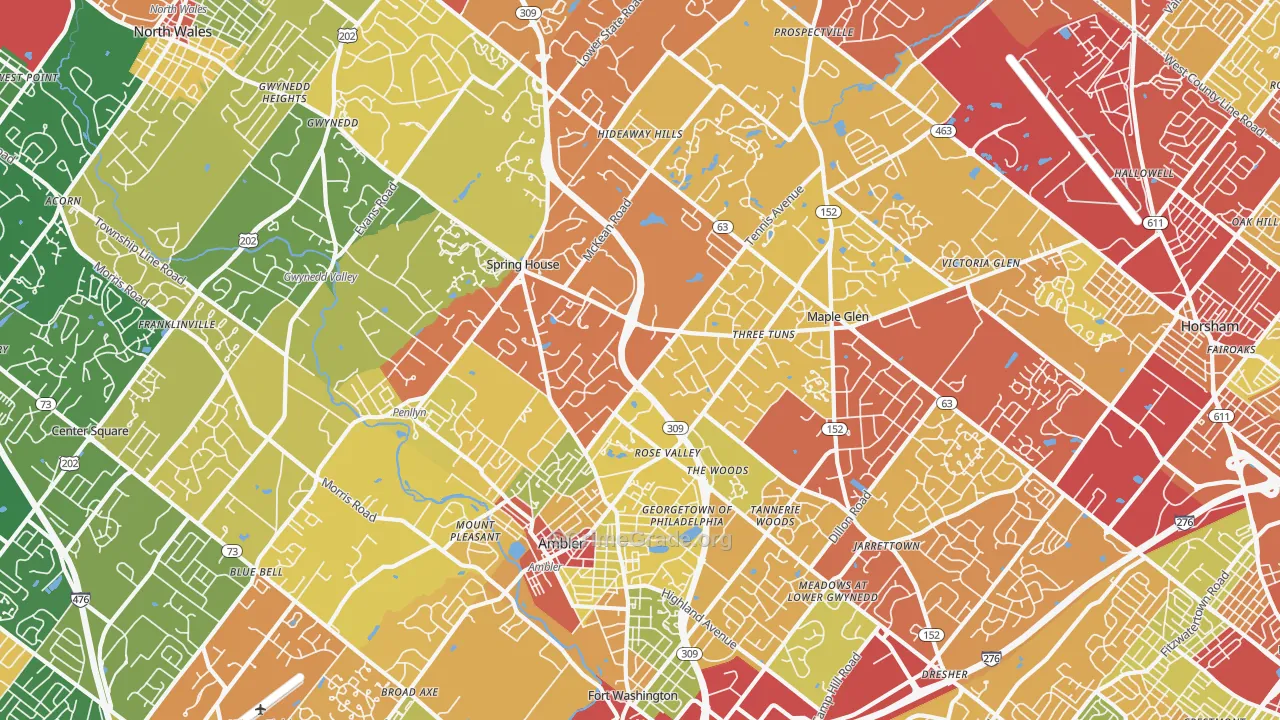 Ambler, PA Map of Drug-Related Crime Rates