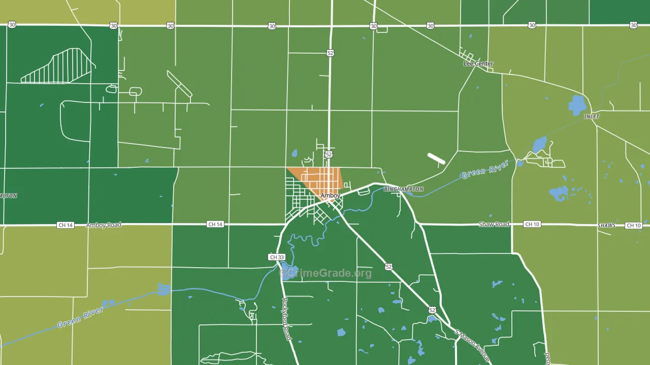 Amboy, IL Map of Drug-Related Crime Rates