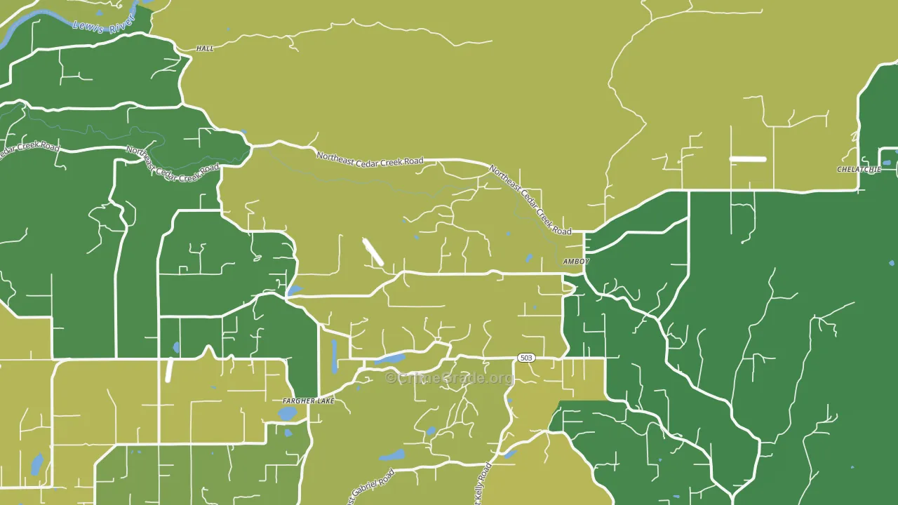 Amboy, WA Map of Drug-Related Crime Rates