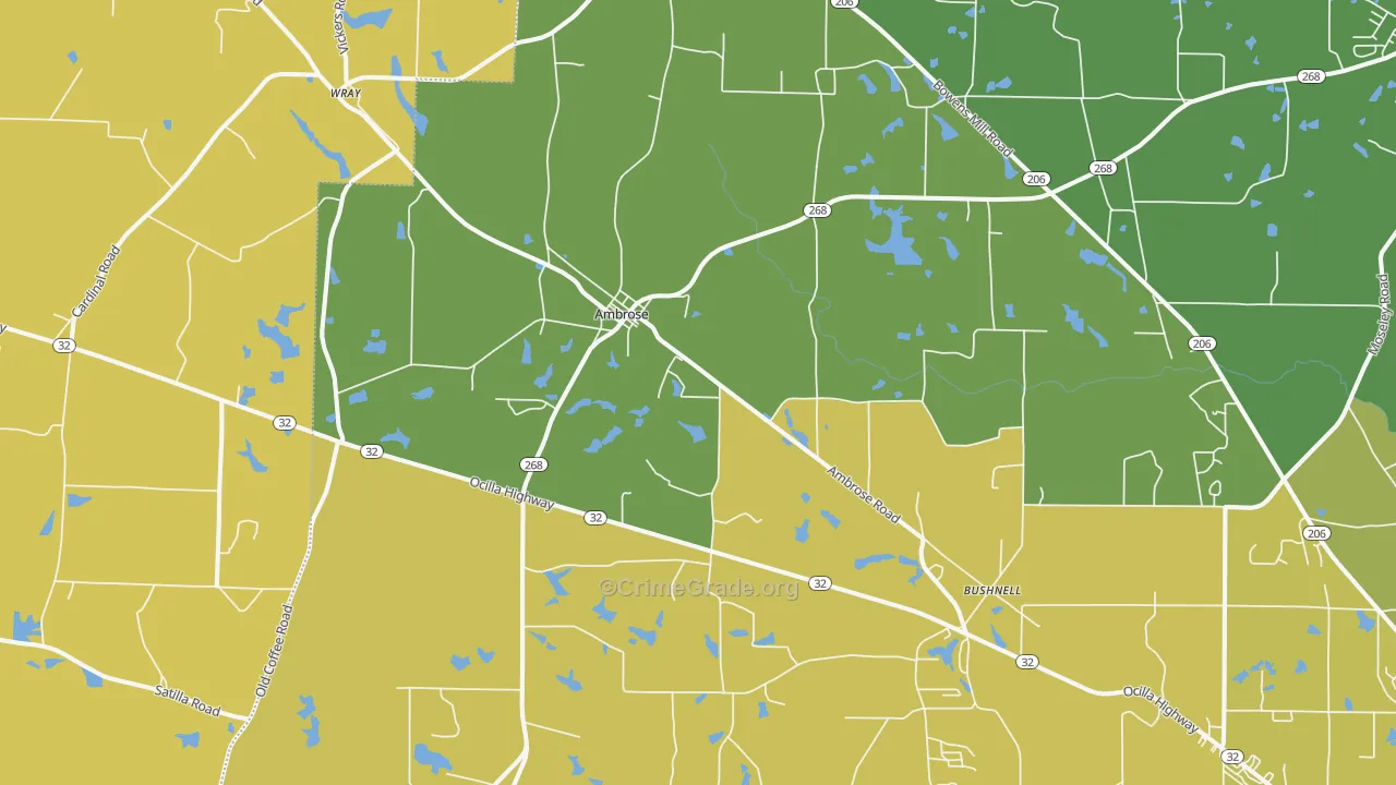 Ambrose, GA Map of Drug-Related Crime Rates
