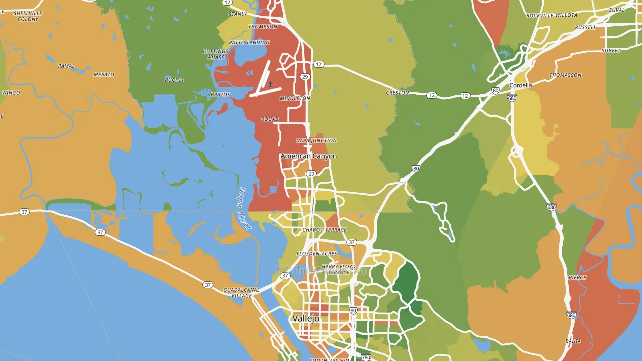 American Canyon, CA Map of Drug-Related Crime Rates