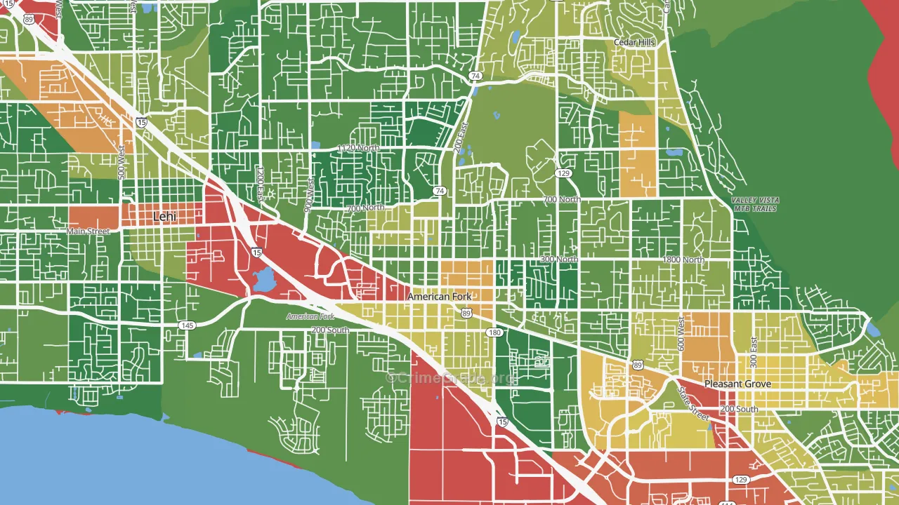 American Fork, UT Map of Drug-Related Crime Rates