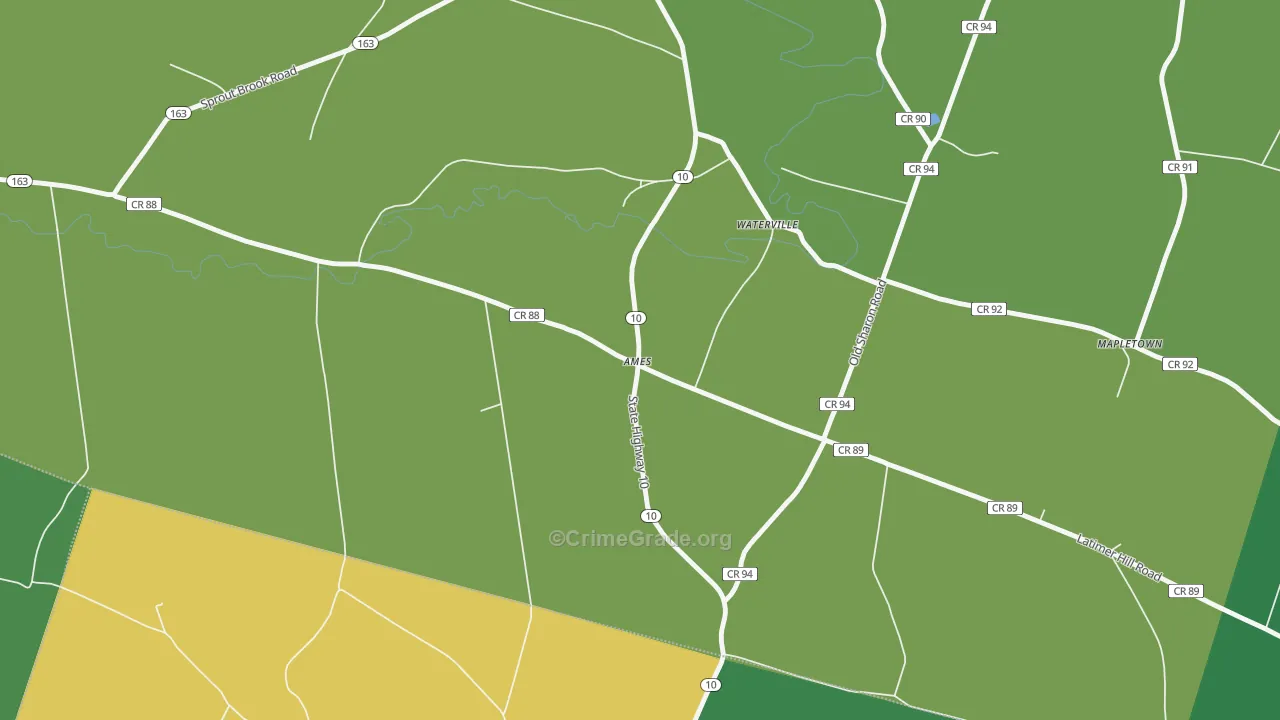 Ames, NY Map of Drug-Related Crime Rates