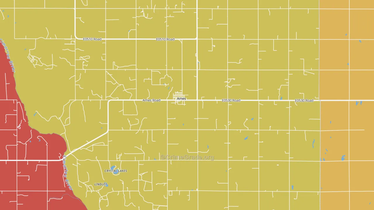 Ames, OK Map of Drug-Related Crime Rates