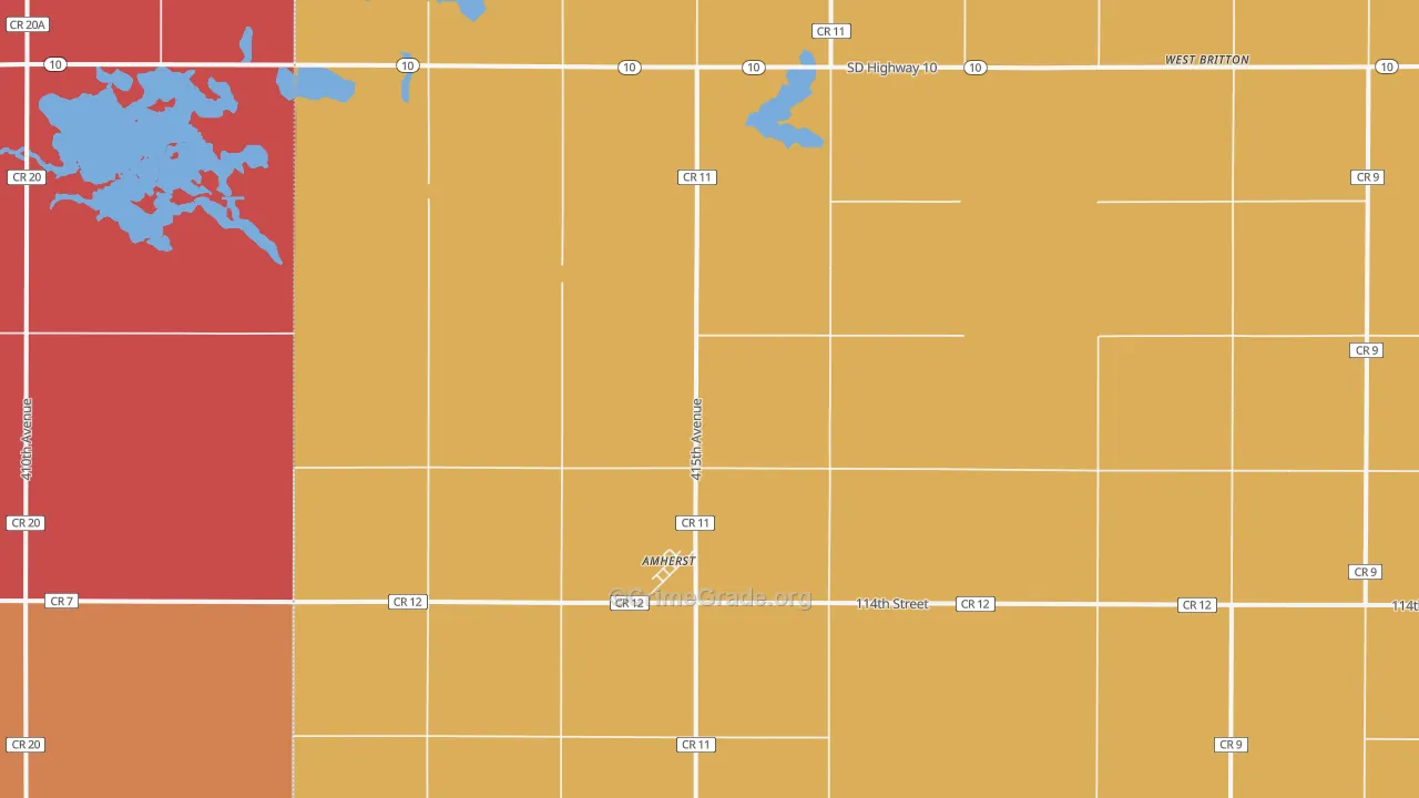 Amherst, SD Map of Drug-Related Crime Rates