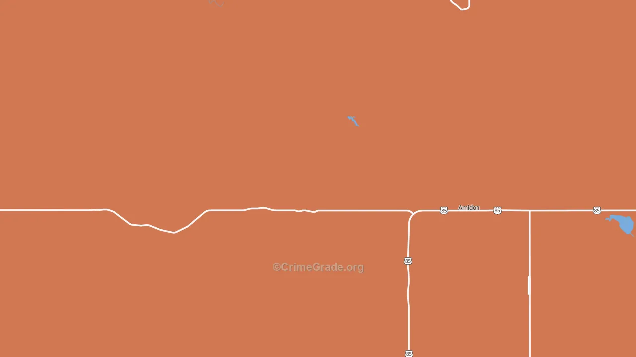 Amidon, ND Map of Drug-Related Crime Rates