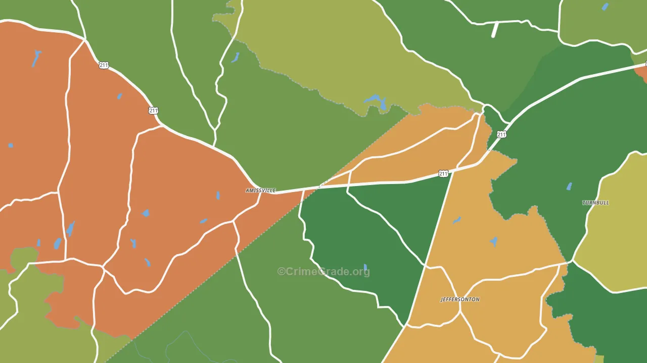 Amissville, VA Map of Drug-Related Crime Rates