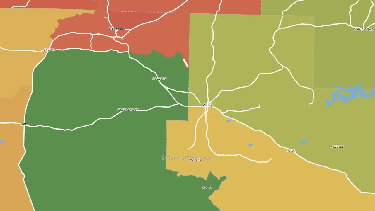 Amity, AR Map of Drug-Related Crime Rates