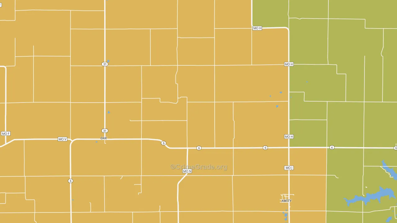 Amity, MO Map of Drug-Related Crime Rates