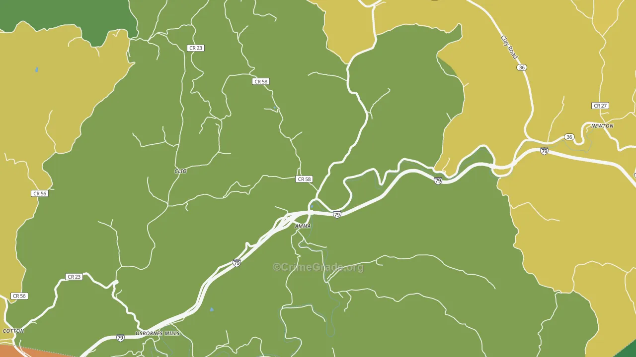 Amma, WV Map of Drug-Related Crime Rates
