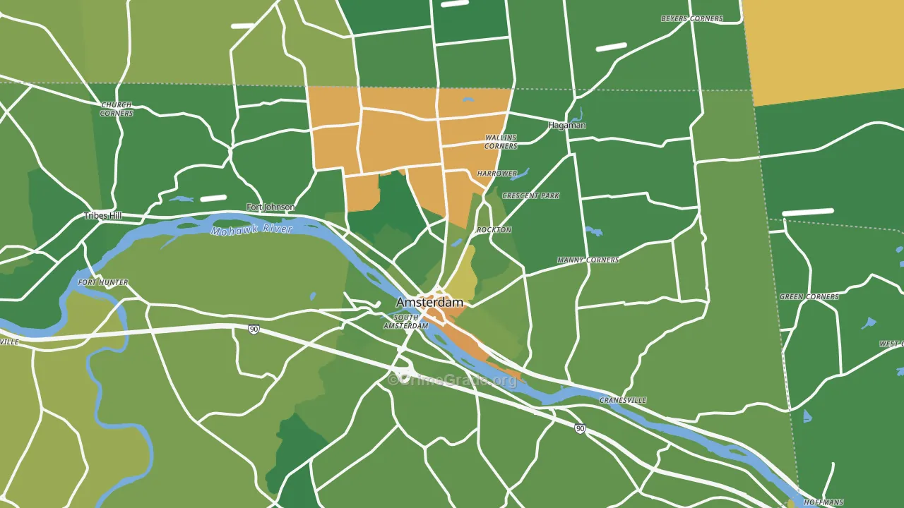 Amsterdam, NY Map of Drug-Related Crime Rates
