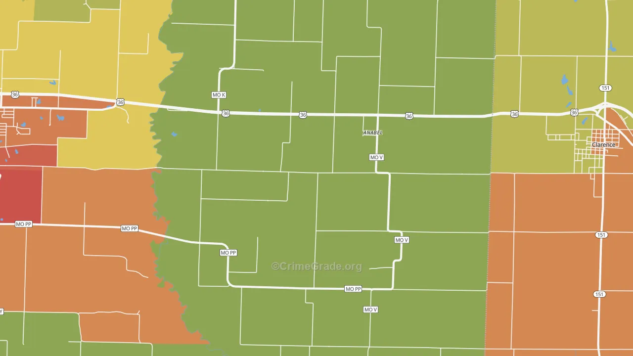 Anabel, MO Map of Drug-Related Crime Rates