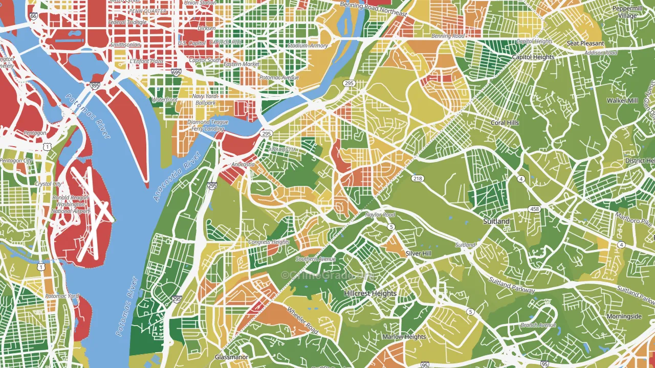 Anacostia, Washington, DC Map of Drug-Related Crime Rates