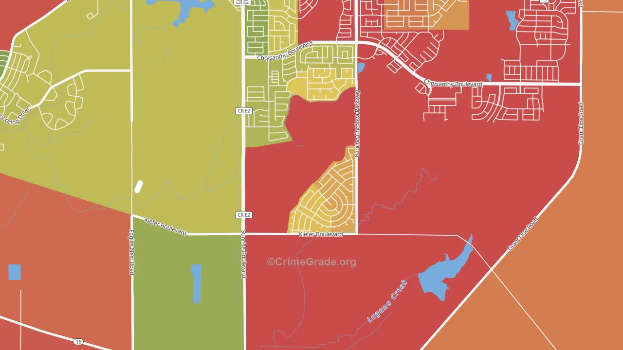Anatolia Village, Rancho Cordova, CA Map of Drug-Related Crime Rates