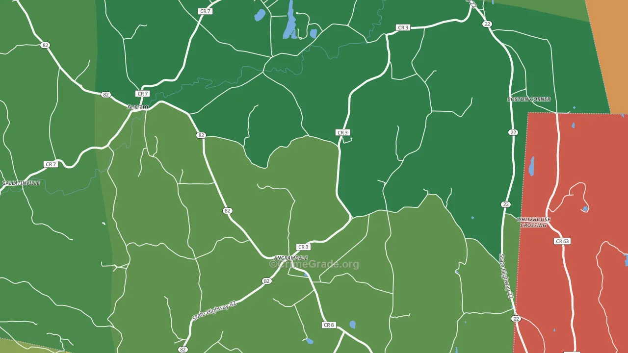 Ancramdale, NY Map of Drug-Related Crime Rates