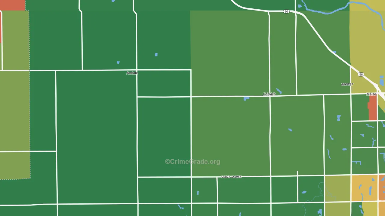 Andale, KS Map of Drug-Related Crime Rates