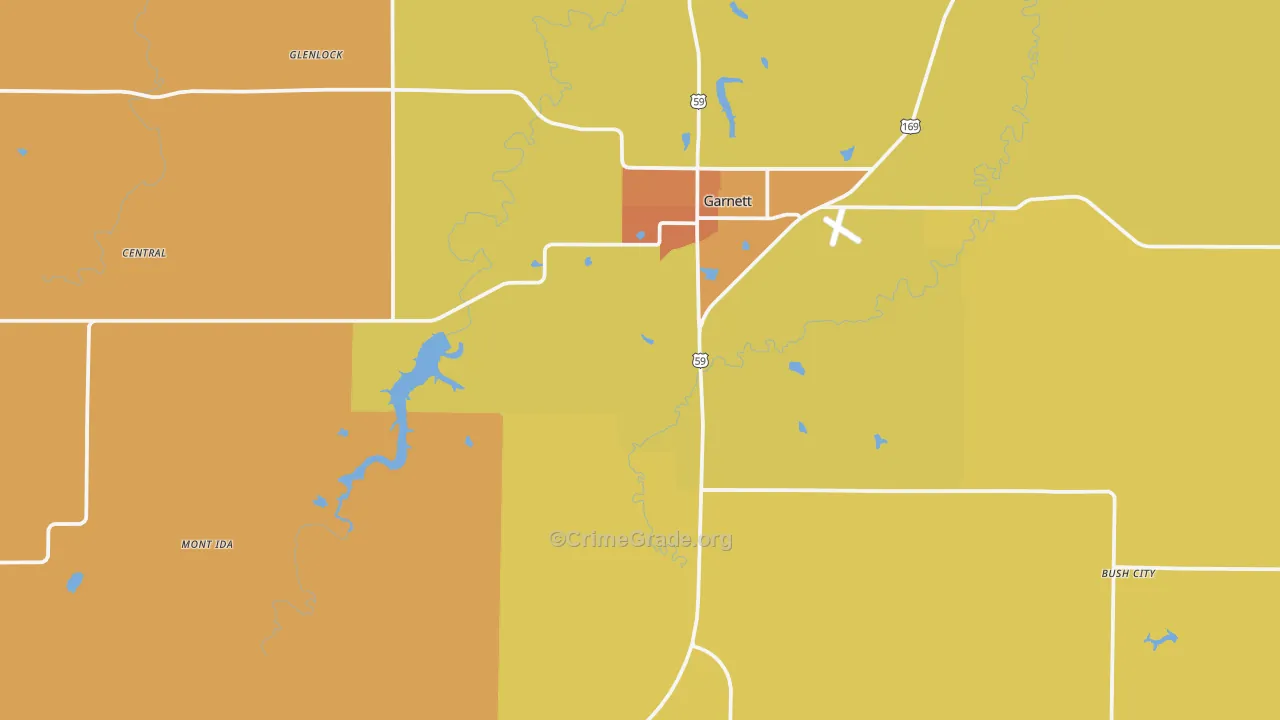 Anderson County, KS Map of Drug-Related Crime Rates
