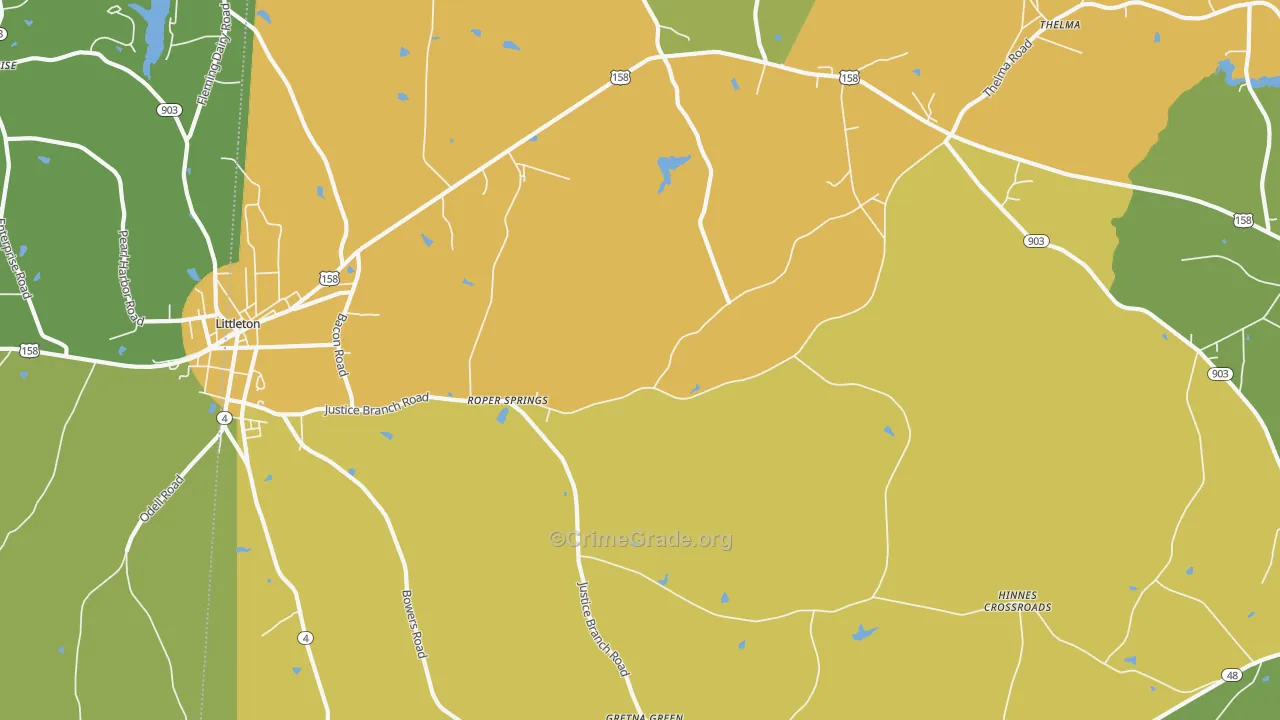 Andersons Crossroads, NC Map of Drug-Related Crime Rates