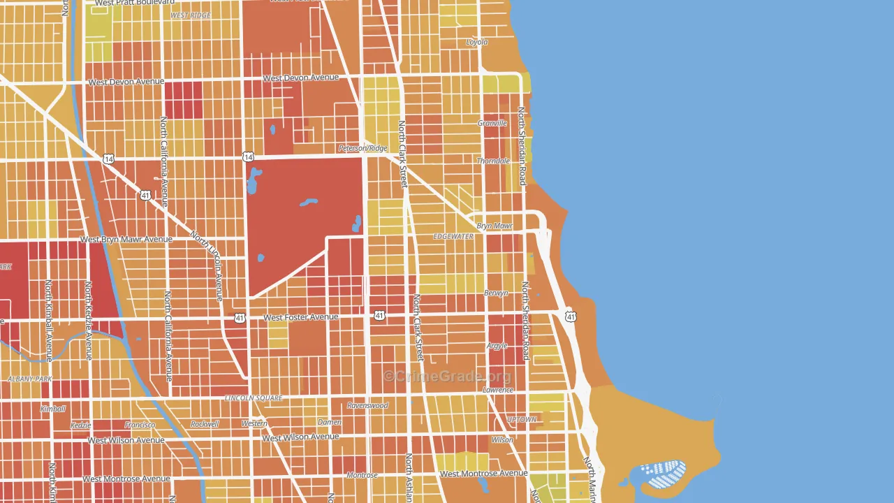 Andersonville, Chicago, IL Map of Drug-Related Crime Rates
