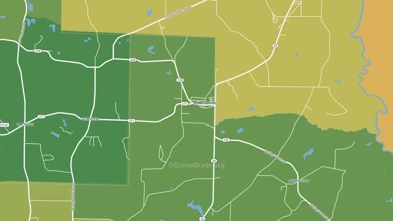 Andersonville, GA Map of Drug-Related Crime Rates
