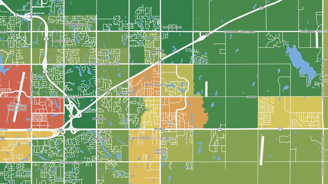 Andover, KS Map of Drug-Related Crime Rates