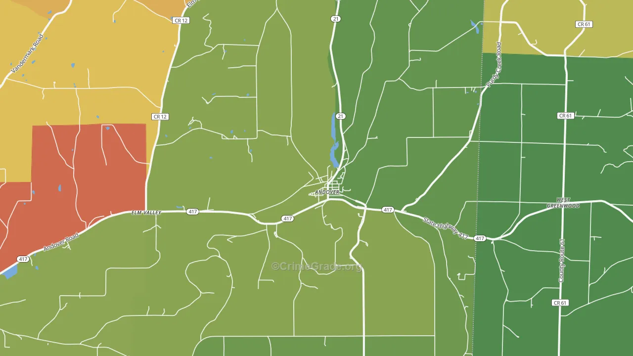 Andover, NY Map of Drug-Related Crime Rates