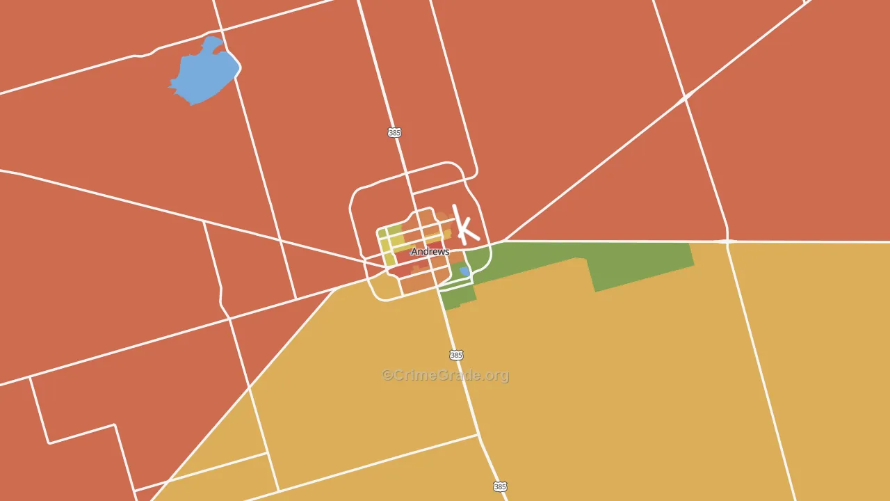 Andrews, TX Map of Drug-Related Crime Rates