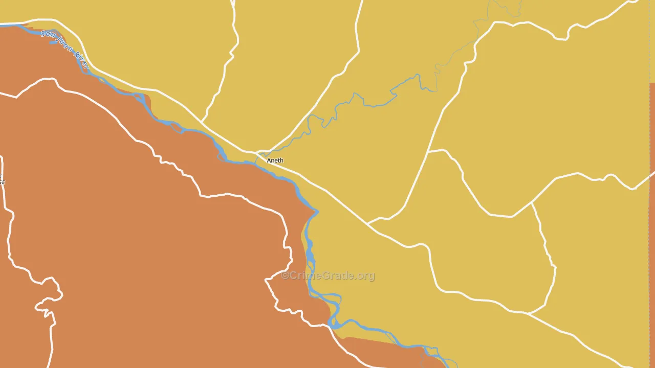 Aneth, UT Map of Drug-Related Crime Rates