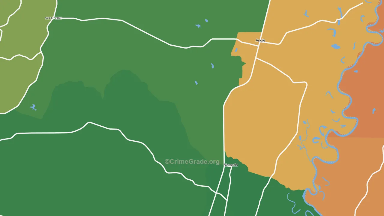 Angie, LA Map of Drug-Related Crime Rates