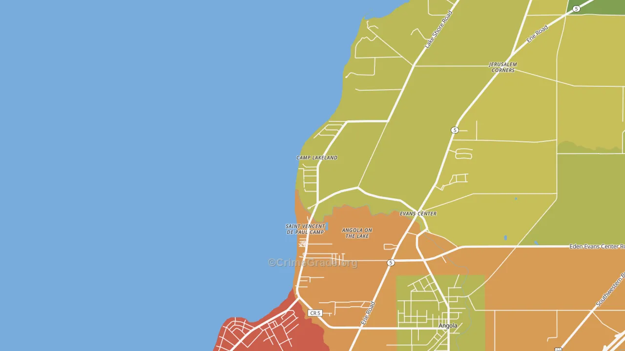 Angola on the Lake, NY Map of Drug-Related Crime Rates