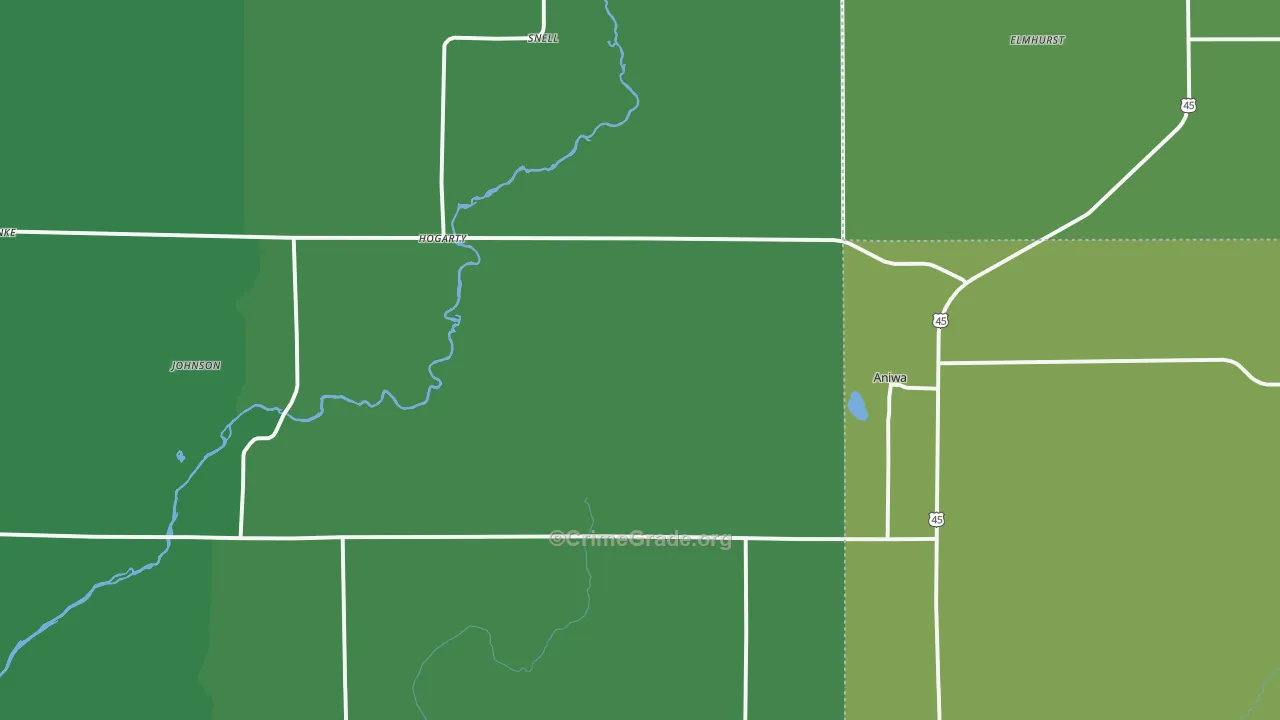 Aniwa, WI Map of Drug-Related Crime Rates