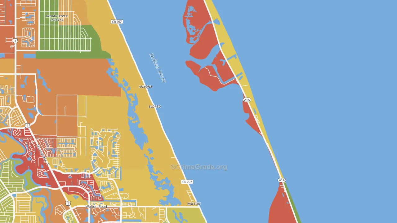 Ankona, FL Map of Drug-Related Crime Rates