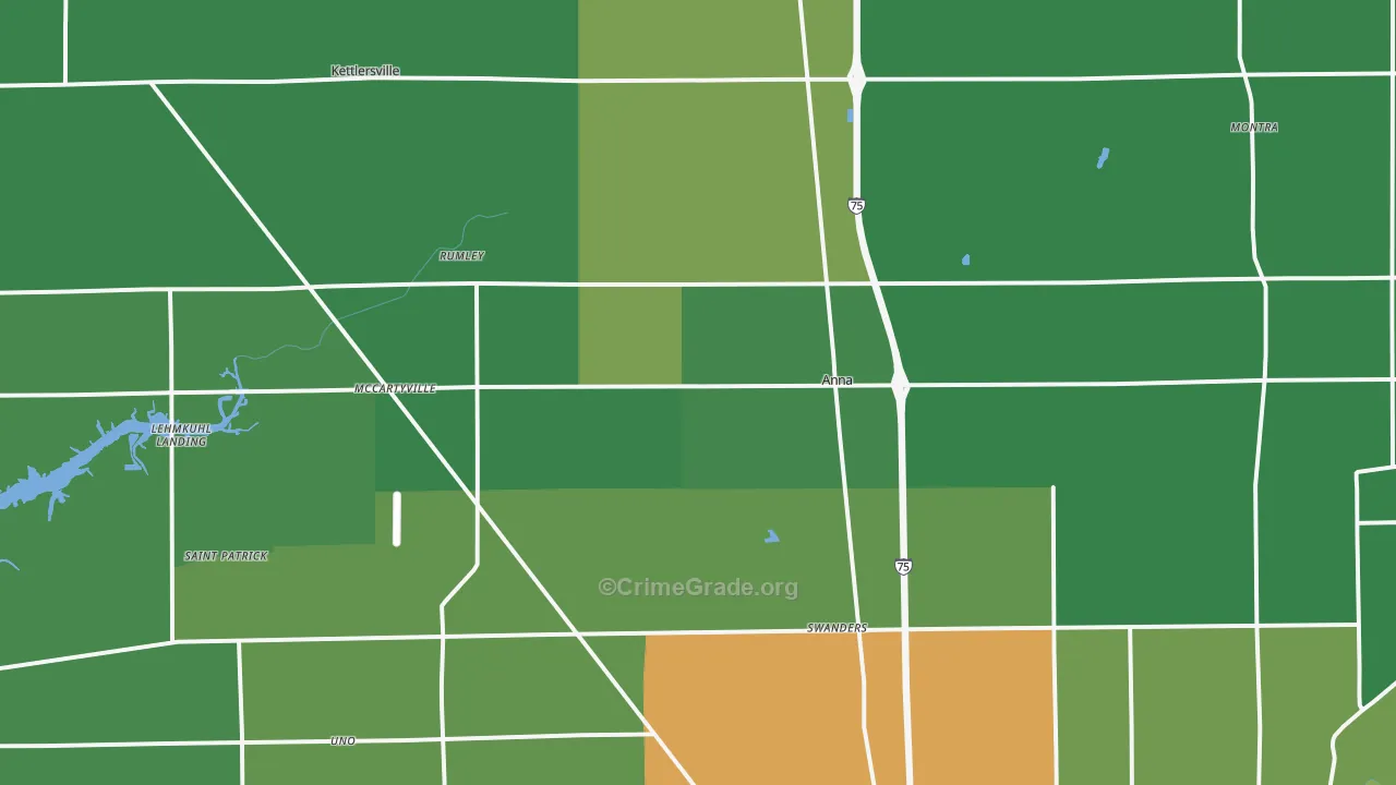 Anna, OH Map of Drug-Related Crime Rates