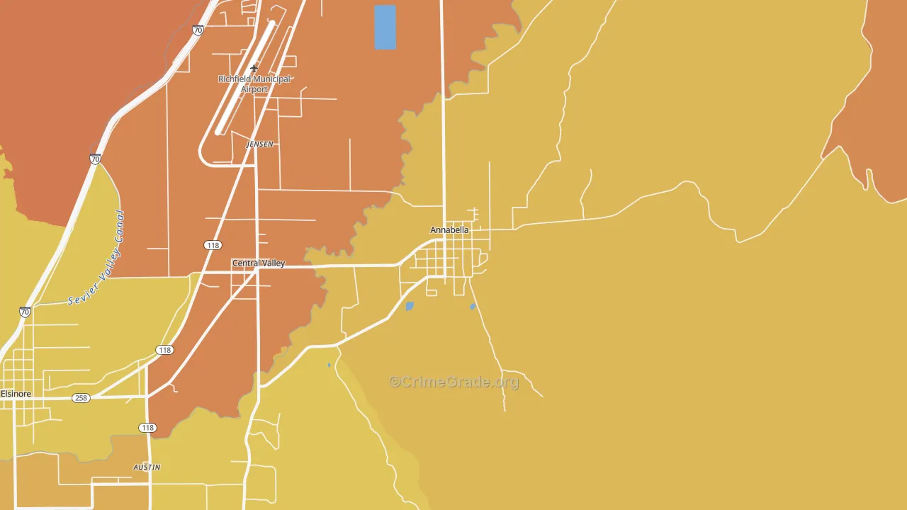 Annabella, UT Map of Drug-Related Crime Rates