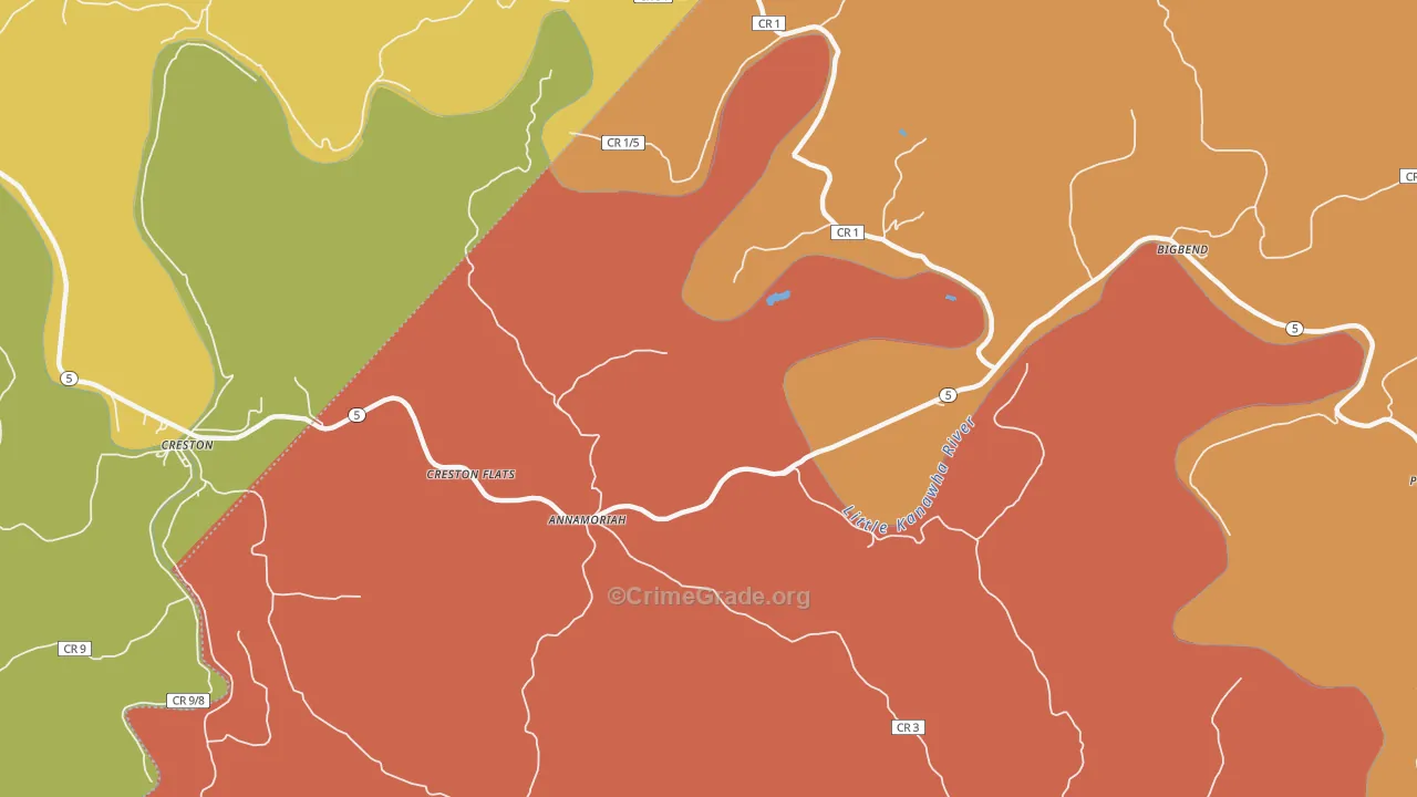 Annamoriah, WV Map of Drug-Related Crime Rates