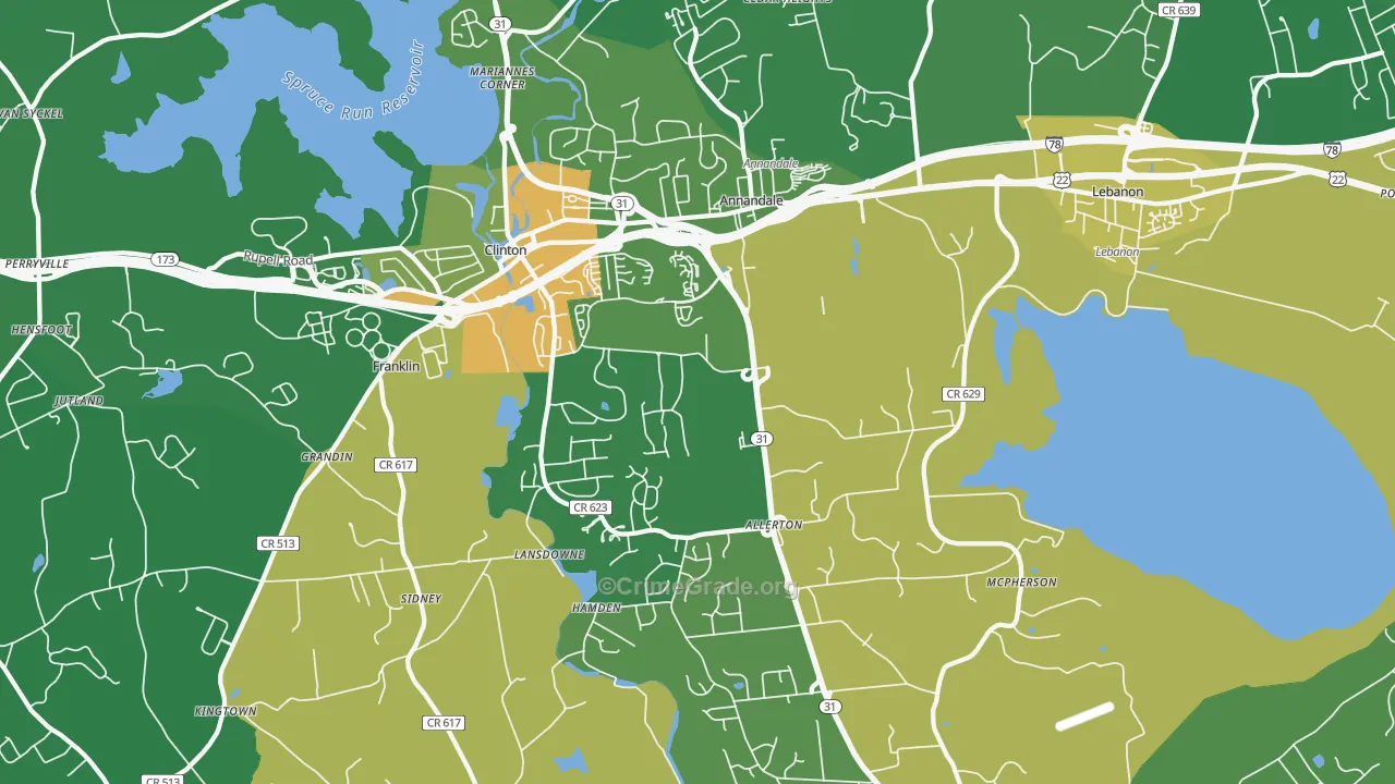 Annandale, NJ Map of Drug-Related Crime Rates