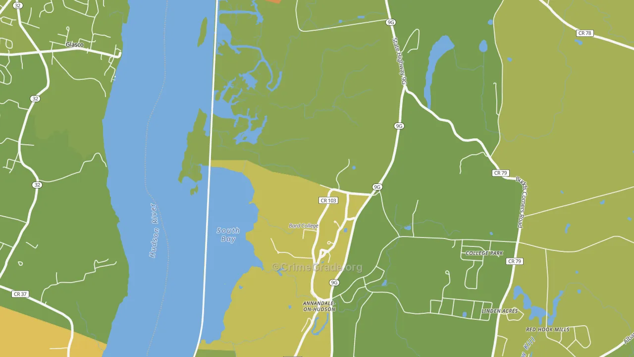 Annandale On Hudson, NY Map of Drug-Related Crime Rates