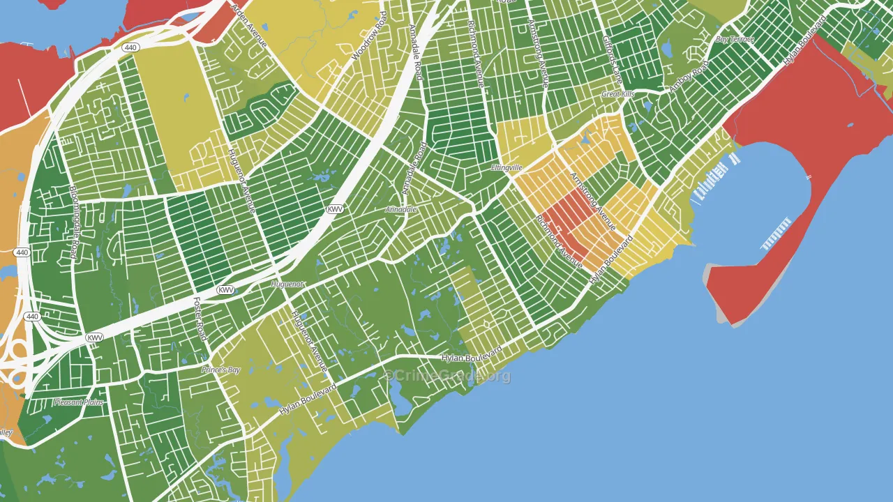 Annandale-on-Hudson, Staten Island, NY Map of Drug-Related Crime Rates