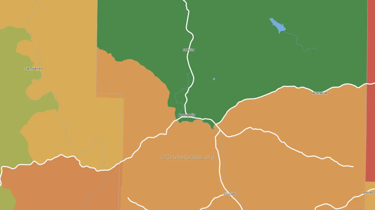 Annapolis, MO Map of Drug-Related Crime Rates