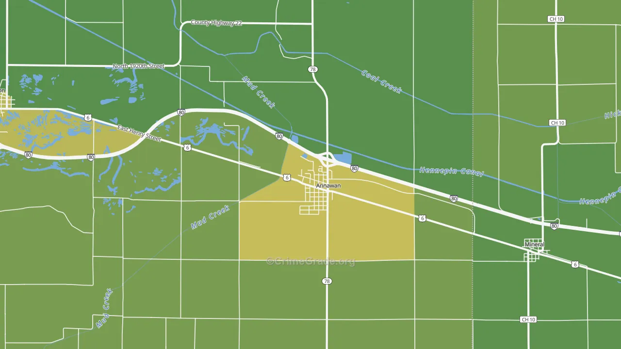 Annawan, IL Map of Drug-Related Crime Rates
