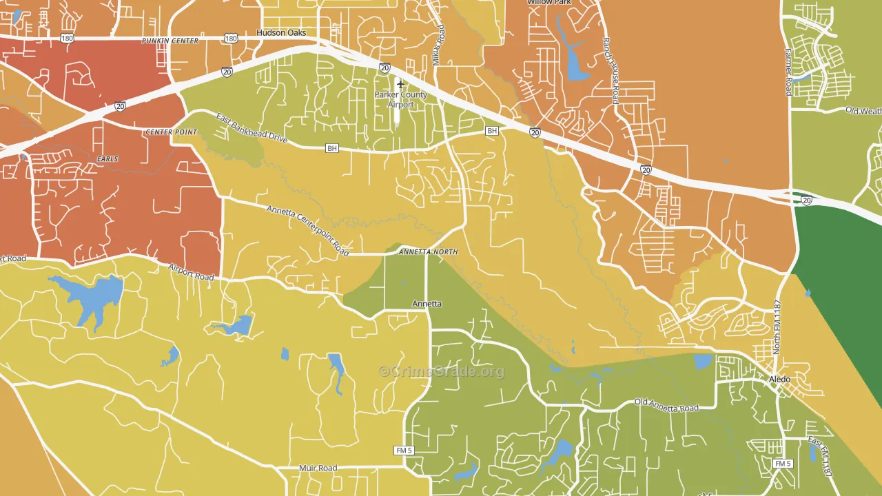 Annetta North, TX Map of Drug-Related Crime Rates