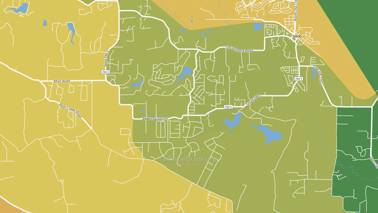 Annetta South, TX Map of Drug-Related Crime Rates