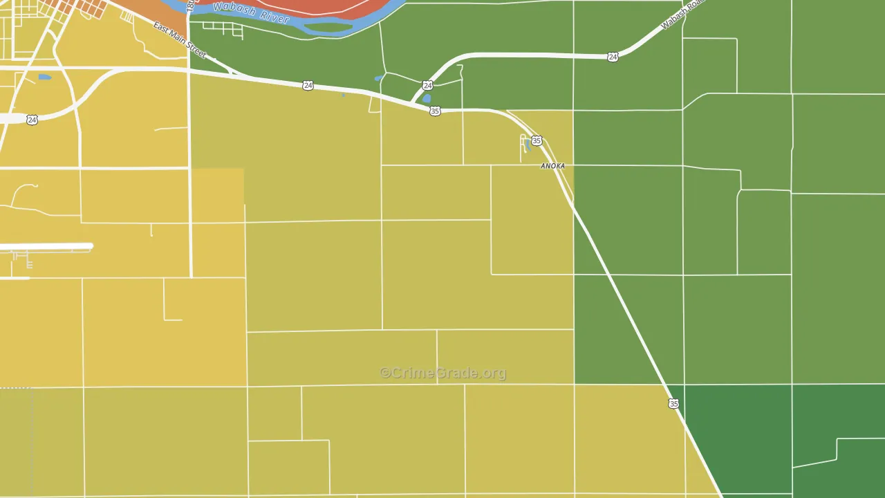 Anoka, IN Map of Drug-Related Crime Rates