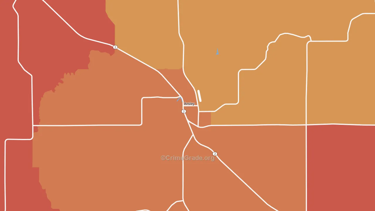 Ansley, NE Map of Drug-Related Crime Rates