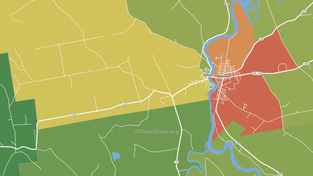 Anson, ME Map of Drug-Related Crime Rates