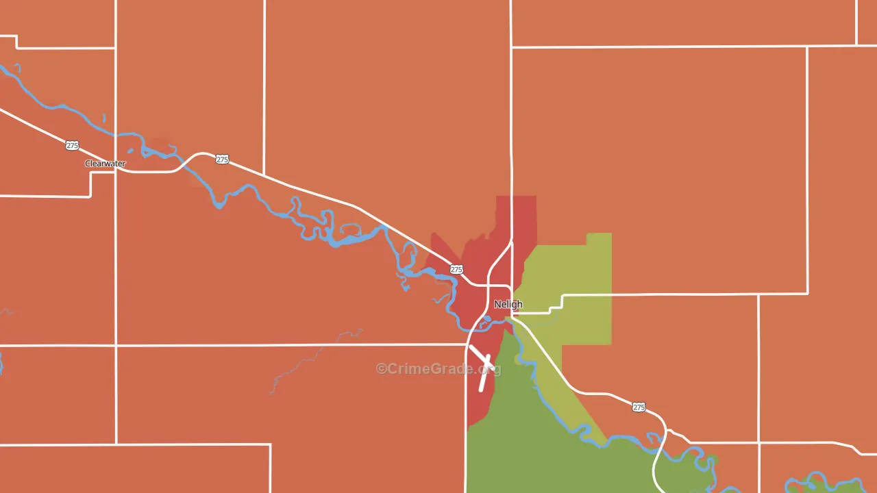 Antelope County, NE Map of Drug-Related Crime Rates